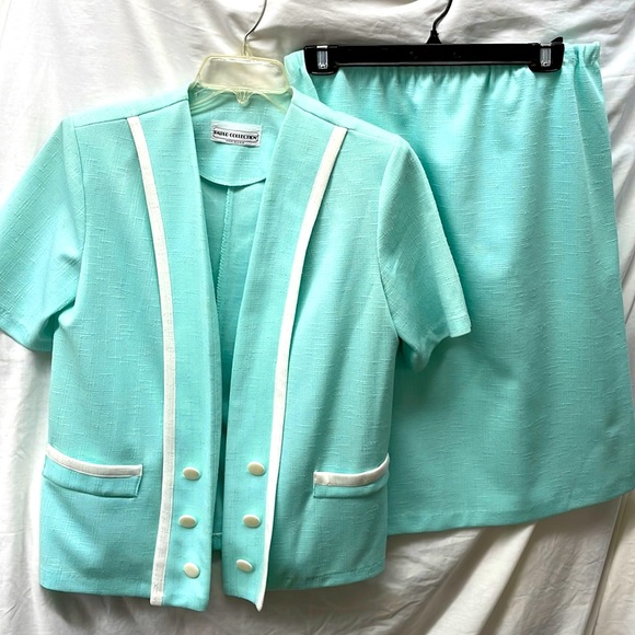 Pablo collection 2 picec open top skirt suit ladies sz 14p 3/14/4 - Picture 1 of 8